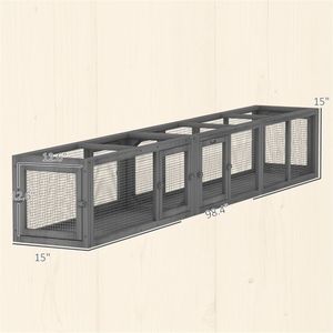 Cuccia e Tunnel per Gatti in Legno Combinabile, Grigio Scuro - Arredamento e Cuccette per Animali Domestici - Product Image 6