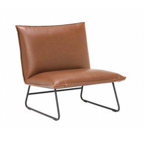 Chaise de salle à manger en cuir PU de luxe, coussin en mousse haute densité, dossier ergonomique, structure métallique, mobilier pour la maison et les restaurants - Product Image 1