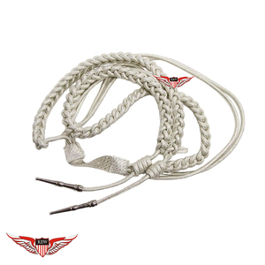 Cordons d'épaule en argent torsadés avec embout métallique - Product Image 1