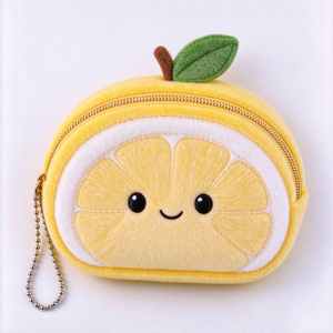 Porte-monnaie en peluche citron personnalisé, pochette en peluche fruit, sac en peluche, porte-clés en peluche, peluche agrumes, décoration murale fruit jaune - Product Image 6
