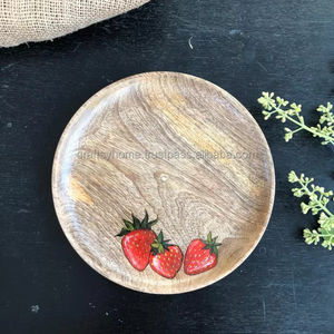 Plats de service ronds en bois d'acacia écologiques modernes, faits à la main, pour fruits et aliments, pour les ensembles de vaisselle - Product Image 3