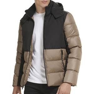 Glove Compatible Puffer Jacket <b>Men</b> Winter Lightweight Insulated Hooded Waterproof Warm Cuff - Product Image 4