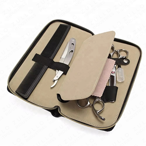Premium Barber Scissors Set 5 Piece Grooming Kit Stainless Steel Adjustable Shears with Black Comb and Custom Branding - Product Image 4