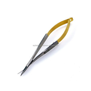 Tijeras para pestañas de acero inoxidable de alta calidad con logotipo personalizado 2023, herramienta para uñas, característica de resorte, tipo de hoja recta para belleza y pedicura - Product Image 2