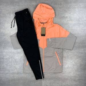 Custom Mesh Lining <b>Zip</b>-<b>Up</b> Streetwear Hoodie and Short Sportswear 2-Piece Windbreaker Shorts and <b>Jacket</b> Tracksuit for Men - Product Image 3