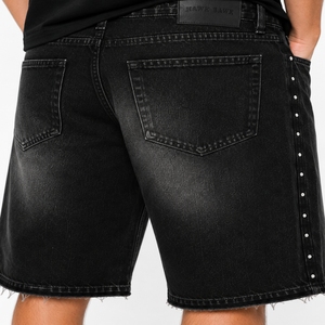 Shorts de Mezclilla con Tachuelas para Hombre, Estilo Urbano, Corte Moderno, Estilo Veraniego, Corte Relajado, Shorts de Mezclilla Premium para Hombre - Product Image 4