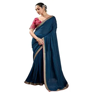 Collection exclusive de saris en soie brodés pour occasions spéciales, vente en gros, proposant des designs luxueux pour les détaillants et les boutiques en ligne - Product Image 1