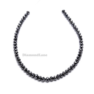 Perles Rondelles en Diamant Noir Naturel Facettées AAA 4mm, Fil de Pierres Précieuses de 16 Pouces, Fournisseur en Gros pour la Fabrication de Bijoux - Product Image 4