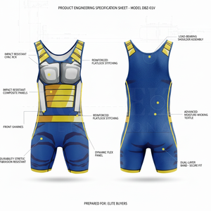 Traje Deportivo de Compresión para Hombre, Sin Mangas, Poliéster y Elastano, Uniforme de Lucha Libre para Entrenamiento y Competencia, Diseño de Logotipo Personalizado - Product Image 2