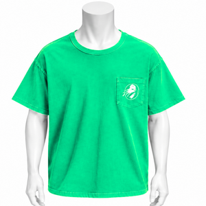 <strong>Lime</strong> <strong>Green</strong> Weathered Pocket Tee Washed Cotton Short Sleeve T <strong>Shirt</strong> Relaxed Loose Fit Chest Pocket Vintage Casual Summer - Product Image 1