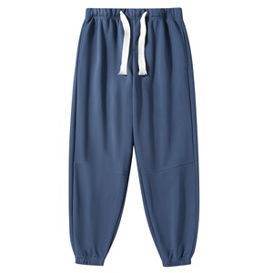 Men's Black Sweatpants Elastic Waist Drawstring Side Pockets Casual Joggers Autumn Midweight Knitted Polyester Pants - Product Image 4
