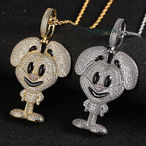 Colgante de Mickey Mouse en Plata 925 con Baño de Oro de 18K y Moissanita, Amuleto de Dibujos Animados de Lujo, Unisex, para Uso Diario - Product Image 5