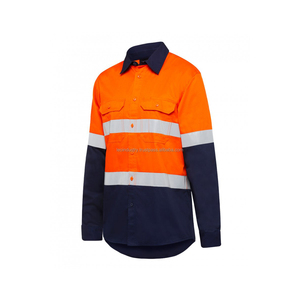 WX 100% polyester tissu réfléchissant chemises de travail à manches courtes polo personnalisé réfléchissant t-shirt pour hommes avec bande réfléchissante - Product Image 6