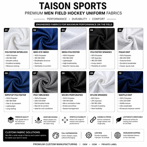 Uniforme de Hockey sobre Césped para Hombre, 180 GSM, Transpirable, Poliéster Interlock, Diseño de Paneles Azul y Negro, Impresión Personalizada, Antibacteriano, Tallas Grandes - Product Image 2