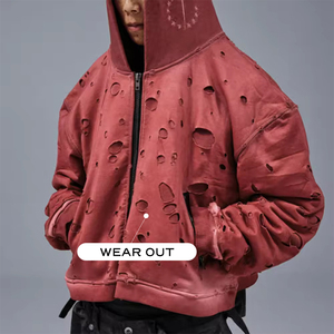 <span class=keywords><strong>Felpa</strong></span> <span class=keywords><strong>con</strong></span> <span class=keywords><strong>Cappuccio</strong></span> <span class=keywords><strong>Larga</strong></span> da Uomo in Cotone Personalizzata, Multitasche, Vestibilità Ampia, Due Tasche Applicate, Stile Hip Hop Ricamato Vintage <span class=keywords><strong>con</strong></span> Zip, Streetwear - Product Image 2