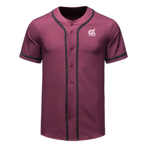Camiseta de Béisbol Negra Personalizada 2025 con Ribete Blanco, Uniforme de Equipo con Botones, Camisa Deportiva Lisa, Venta al Por Mayor OEM - Product Image 5