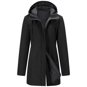 Asymmetric <b>Women</b> Windbreaker Hooded Quarter Zip Sport Coat Modern Fit Performance Athletic Active Winter Outerwear Design - Product Image 1