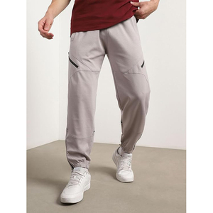 Pantalon de jogging décontracté pour homme à taille élastique avec poches latérales, séchage rapide, en polyester et coton tricoté mi-lourd pour l'automne - Product Image 2