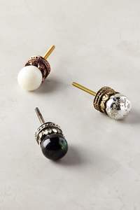 Poignée de meuble vintage en céramique en forme de citrouille, bouton décoratif rétro moderne pour tiroir, chambre, salle de bain, armoire - Product Image 3