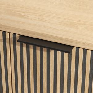 Credenza Moderna Minimalista in Legno con Dettagli in Marmo e Ripiani Regolabili per Cucina, Soggiorno, Ingresso - Product Image 6