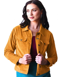 <b>Women</b> <b>Spring</b> Autumn Winter Quilted Dyed Corduroy <b>Jacket</b> 100% Cotton Long Sleeves Comfortable Stylish Outerwear Daily Casual - Product Image 6