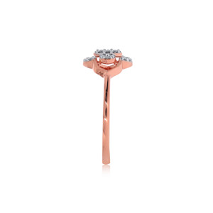 Celestial Orbit <b>Ring</b> 18K Rose Gold Round Brilliant Cut Diamond 0.32 Ct Cluster <b>Circle</b> Design Fine Jewelry For Women - Product Image 3