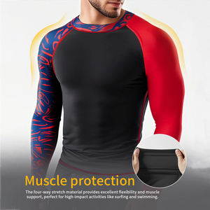 Custom Design Rash Guard <b>Men</b> UPF 50 High Performance Fitness Clothing Long Sleeve Top Comfortable Summer Surfing And Swimming - Product Image 4