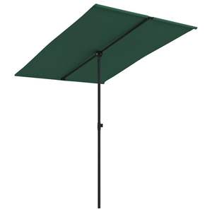 Grand parasol de jardin réglable en hauteur en polyester vert – Parasols et bases de terrasse - Product Image 2