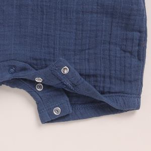 Premium Quality Organic <b>Muslin</b> Half Romper Pack of 2 Navy + Icemelt <b>Baby</b> Rompers - Product Image 5