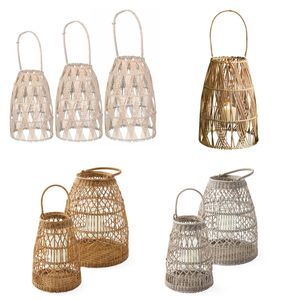 Vietrustic <b>Top</b> Sale Exterior Lantern Candle Holder Bamboo Rattan Lantern Outdoor Hanging Lanterns - Product Image 1