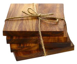 Natural Wooden Coasters Set for Cups Mugs Glasses and Bottles Reusable <b>Table</b> <b>Protectors</b> for Dining <b>Table</b> Coffee <b>Table</b> Office - Product Image 2