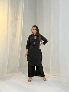 Traje Tradicional Indio Premium PinkCityBlocks para Mujer, Salwar Kameez con Pantalón Estilo Dhoti, Traje Pakistaní para Eid, Ramadán, Fiestas de Invierno - Product Image 5