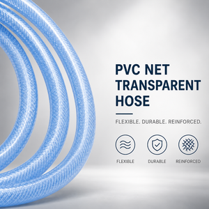 Manguera de PVC de 50 mm de diámetro interior, 61 mm de diámetro exterior, rollo de 50 m, transparente, trenzada, reforzada, flexible, para transferencia de agua, distribuidor mayorista de mangueras para transferencia de agua - Product Image 1