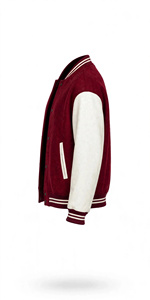 Veste universitaire personnalisée en laine avec manches blanches, style hiver, unisexe, col montant, logo frontal, imperméable et respirante - Product Image 3
