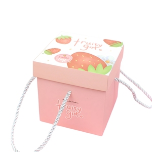 Caja de regalo con sabor a fruta para niña de tamaño personalizado con asa, embalaje de estilo sobre la tapa para envolver regalos con estilo (aguacate) - Product Image 2