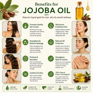 Huile de Jojoba Premium pour les Soins de la Peau et la Croissance des Cheveux, 100% Pure, Pressée à Froid, Convient à Tous les Types de Peau et de Cuir Chevelu - Product Image 3