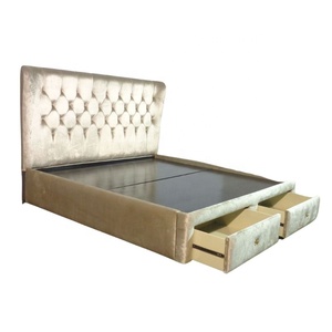 Sang trọng bọc giường cỡ vua với ngăn kéo lưu trữ khung giường bằng gỗ cho đồ nội thất phòng ngủ hiện đại và đồ nội thất khách sạn - Product Image 4