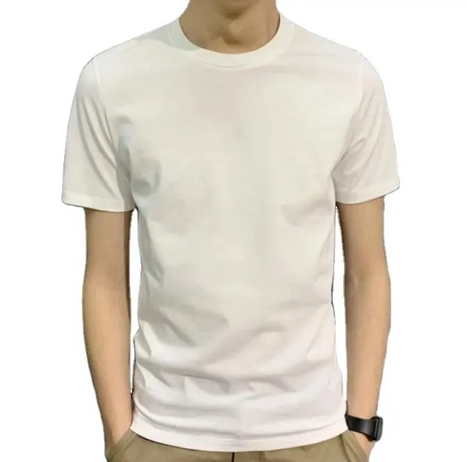 Mens 200 Gsm 100% Algodão Penteado T-shirt Plain Básico Em Branco Tshirt OEM Logotipo Personalizado Camiseta 100% algodão Camisa Ocasional da Planície Tingida