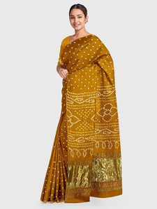 Pure Artisan Bandhani <b>Saree</b> Festive Ethnic Wear for Women Collection - Product Image 2