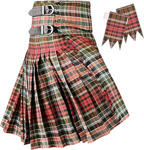 Ce produit est un kilt écossais traditionnel de 8 yards, en tartan national gallois, modèle Highland Redstone, pour hommes. - Product Image 1