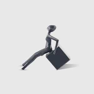 Jaffs Exports JE2177 L 22xW 12xH 22cm Abstract Aluminium <b>Figurative</b> Sculpture Handcrafted Eco-Friendly Modern Minimalist - Product Image 5