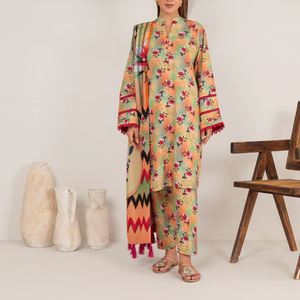 Vestido Khaddar Informal de Verano con Diseño y Color Únicos para Mujer, Nueva Moda Pakistaní e India, Trajes Khaddar para Damas - Product Image 1