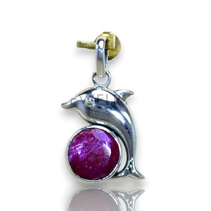 925 Sterling Silver Round Brilliant Cut <b>Ruby</b> Silver Pendant <b>Necklace</b> Stunning Jewelry Gift for Women for Parties and Handmade - Product Image 1