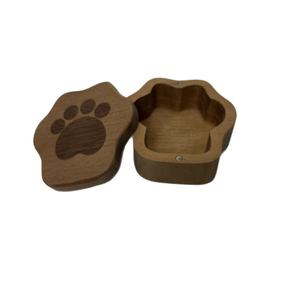 Wooden Pet Urn Paw Shape <b>Memorial</b> Keepsake <b>Box</b> Magnetic Lid Durable Handmade For Dogs - Product Image 2