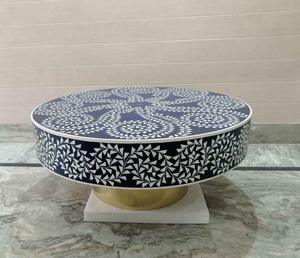 Mesa con Incrustaciones de Hueso de ILAHI, Diseño Moderno con Detalles de Ágata, Almacenamiento Portátil, Muebles para el Hogar - Product Image 6