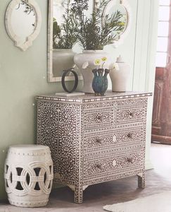 Cómoda de Lujo con Incrustaciones de Hueso para Almacenamiento de Especias y Joyas, Mueble Multifuncional Hecho a Mano y Ecológico para Cocina, Dormitorio o Escritorio - Product Image 5