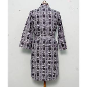 Chemise longue en coton style kimono pour femme, charme capricieux, élégance fluide, robe décontractée en gros avec ceinture - Product Image 6