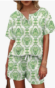 Women Casual Lounge Wear <b>Set</b> Summer Comfortable Two Piece Short Sleeve Outfit - Product Image 4