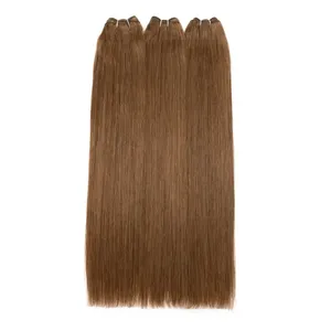 Extensiones de Cabello Humano Indio Remy Liso Marrón Largo con Base de Seda Transparente HD, Textura de Onda Natural, Cabello Personalizable - Product Image 1