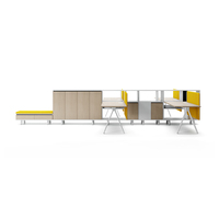 Bureau modulaire en bois moderne Explore Workspace avec cloison pour le bureau à domicile et le bureau